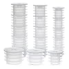 Juvale Medicine Bottle Adapter for Syringe - 45 Pack, 17/21/24 mm, Clear Polypropylene - Press-In Bottle Adapter for Oral Syringes - For Pediatric & Veterinary Dosing
