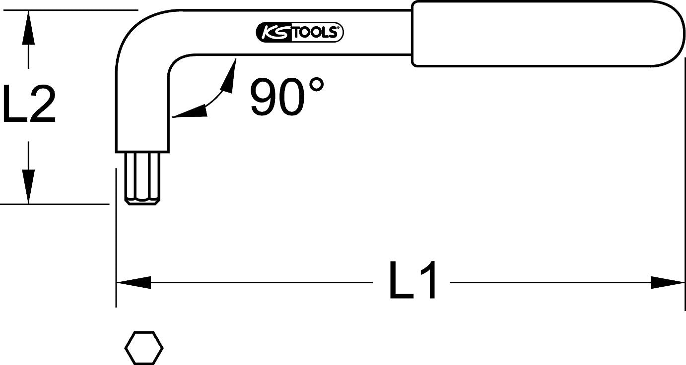 KS Tools 117.2491 Imbusowy wygięty klucz kołowy z izolacją ochronną, 3/8"