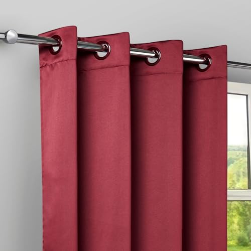 Image of Rivermoor Blackout Curtains Set of 1 | Blackout Curtains 7 feet Long for Living Room & Bedroom | Maroon | 80% Room Darkening | 250 GSM | Acrylic Eyelet | 114 x 213 cm