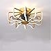 SuoANI Ventilateur de Plafond avec Lampe Plafonnier avec éclairage LED avec lumières de télécommande Plafonnier Moderne pour Chambre à Coucher Salon Bureau