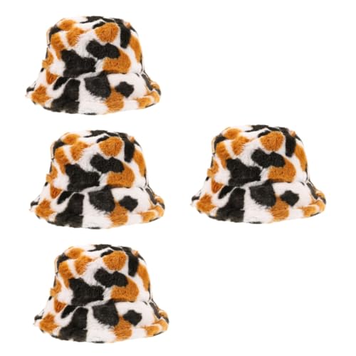 Chapeau de pêcheur peluche imprimé bonnet chaud douillet activités extérieures Holibanna