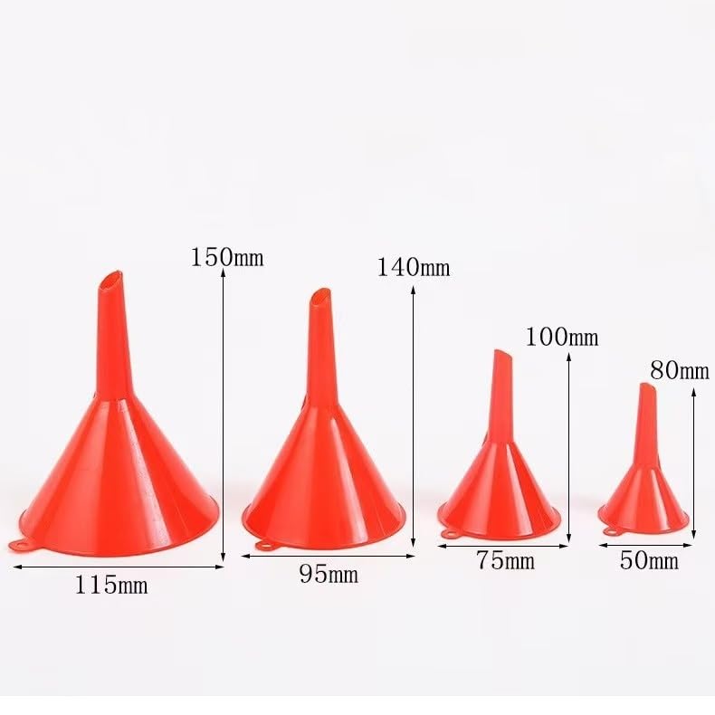 Miniatura 3 de Juego de embudo de aceite de plástico, embudos automotrices de 5 piezas con manguera flexible, rojo y negro, para automóviles, barcos, transferencia