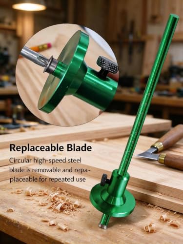 ChayWillow Wood Marking Gauge European-Style with Replaceable Blade | High-Speed Steel Blade, Knurled Locking Knob, Mortise & Tenon Layout, Precision Scale Shaft, Smooth Guide Disc - image 8