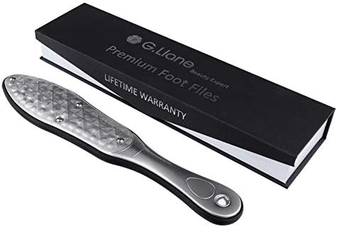 Foot File Callus Remover - G.Liane Professional Portable Foot Care Tool Stainless Steel Colossal Pedicure Foot Rasp Callus Removal Double Sided Pedicure Rasp File for Extra Smooth (Black)
