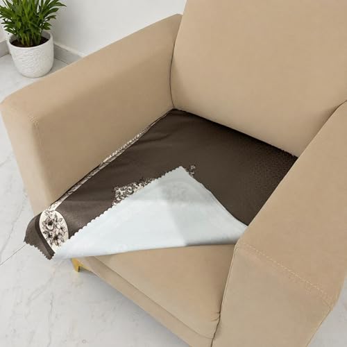 Image of Homerz Premium Waterproof Jasmine Joe Sofa Seat Cover - Floral Printed Sofa Protector | Non-Slip, Washable & Durable Sofa Protector (Coffee, 1 Seater)