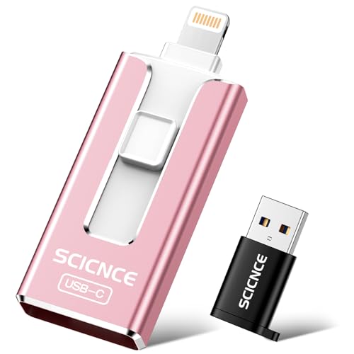 SCICNCE 512GB Flash Drive Intended for iPhone, USB Memory Stick Storage Backup for Photos Videos,...