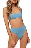 O'NEILL Womens Swim Tops (Dark Cameo Blue/Surfside Saltwater Solids Top, XL)