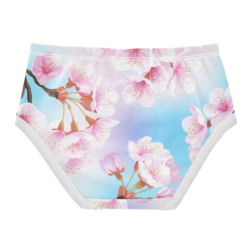 Cherry Blossoms Pastel Little Girl Panties Toddler Girls Underwear Cotton Animals Kids Undies Briefs 2t2