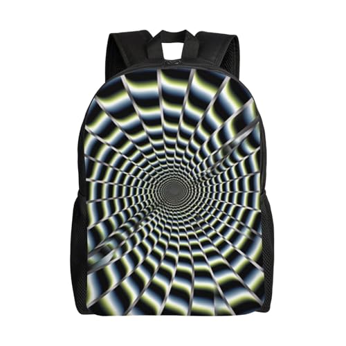 spiral optical illusion gif Laptop Backpack 16.1Inch Casual Daypack Work Bag College Computer Bag Gift for Men Women