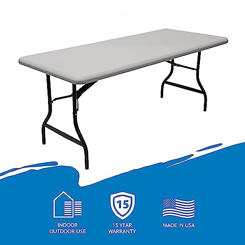 Iceberg Indestructable Too 1200 Series Industrial Folding Table, Indoor/Outdoor, Platinum Granite, 30” W X 72” L X 29” #TOP5
