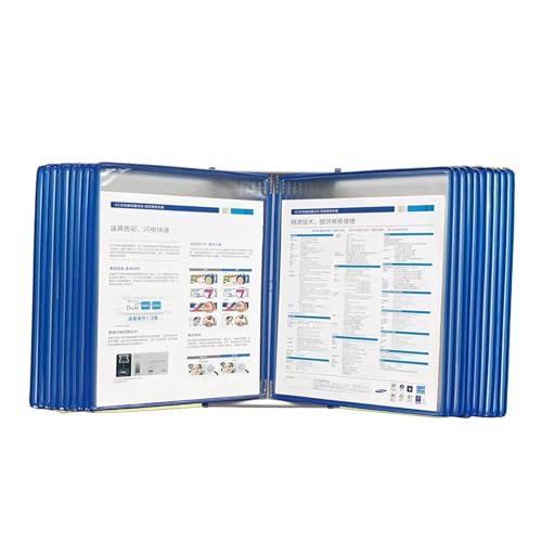Présentoir à pages tournantes format lettre avec 20 pochettes en métal et PVC pour bureau