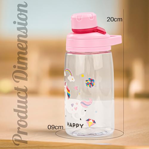 Image of BAYBEE Joy Baby Sipper Water Bottle for Kids | Spill-Proof & BPA Free Safe Sippy Water Bottle 480ml for Kids 6+ Months | Drinking Training Sipper Bottle for School Kids & Toddlers, Boys Girls (Pink)