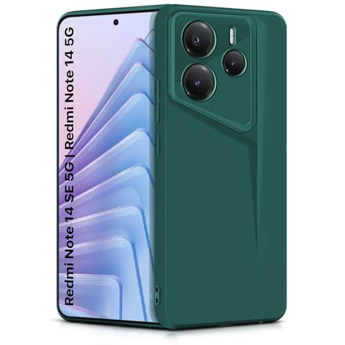Image of WOW IMAGINE Slim Back Cover for Redmi Note 14 SE 5G | Redmi Note 14 5G | Blade Series Ultra Thin Case with Lightweight Design | Camera Protection | Soft Matte Silicone Flexible Mobile Case - Green