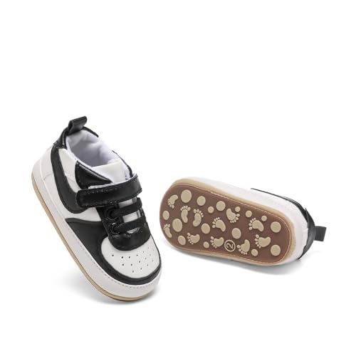 Image of Clowora Unsex Baby Shoes Boys Girls Infant Sneakers Non-Slip Soft Rubber Sole Toddler Crib First Walker Lightweight Shoes