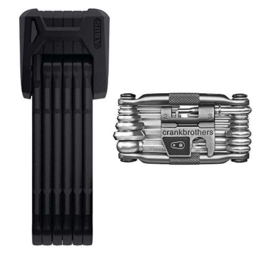 ABUS Bordo Granit X Plus 6500 85cm (33.46 in) Folding Bike Lock and Crank Brothers M19 Multi Bicycle Tool Kit
