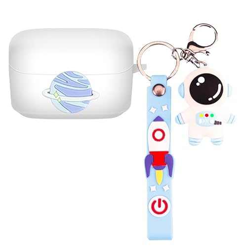 KOMININA Technica ATH-CKS30TW 用 ケース ワイヤレス イヤホン シリコン カバー 着装まま充電可能 軽量小型 紛失防止 ワイヤレス イヤホンカバー 可愛いキーホルダー付き オーディオテクニカ ATH-CKS30TW 対応 (ホ