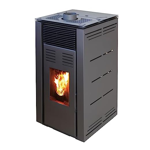 JOIMA - Estufa de Pellets sin electricidad modelo NATUR STYLE 8 kW. Funciona sin Conexion a la red Eléctrica. Color Negro