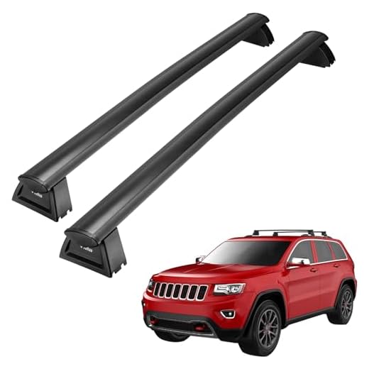 JOYTUTUS Upgraded Roof Rack Cross Bars Compatible with Jeep Grand Cherokee 2011-2021 with Grooved Side Rails, Aluminum Crossbars Replacement for Rooftop Cargo Carrier Kayak Bike Snowboard