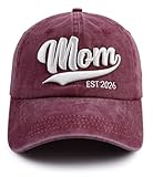 New Mom Gifts for Women, Mom EST 2026 Hat, Adjustable Cotton 3D Embroidered Pregnancy Must Haves Baseball Cap, Mothers Day Birthday Gifts for Mama