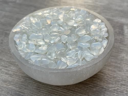 Image of 2 oz Lot Semi Tumbled Opalite Chips, Crushed Mini Opalite Crystals, Undrilled Crystal Chips