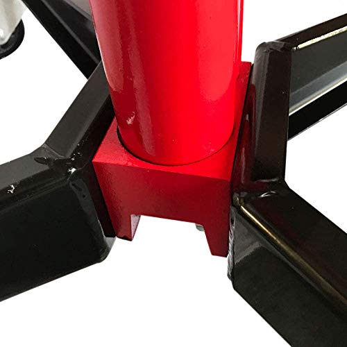 1100 LBS Adjustable Transmission Jack Foot Pump Loaded High Lift Stand Tool with 360° Swivel Wheels Lift Hoist (Red) - Thumbnail 3