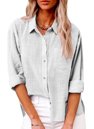 Women Button Down Shirts Long Sleeve Blouse for Women Office Work Blouses Fit Collared Blouses Trendy Outfits Four Seasons4