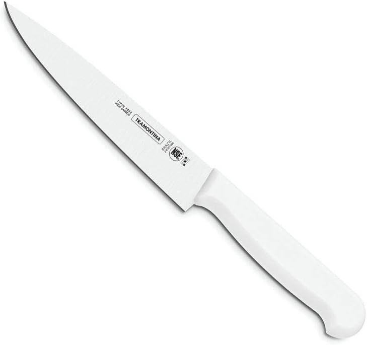 Tramontina Professional 6 Inches Meat Knife with Stainless Steel Blade and White Polypropylene Handle with Antimicrobial Protection