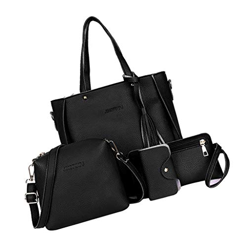 Baoblaze 4PACK Bolsa De Couro Feminina Bolsa De Ombro Bolsa Bolsa Titular De Cartão Conjunto De Saco