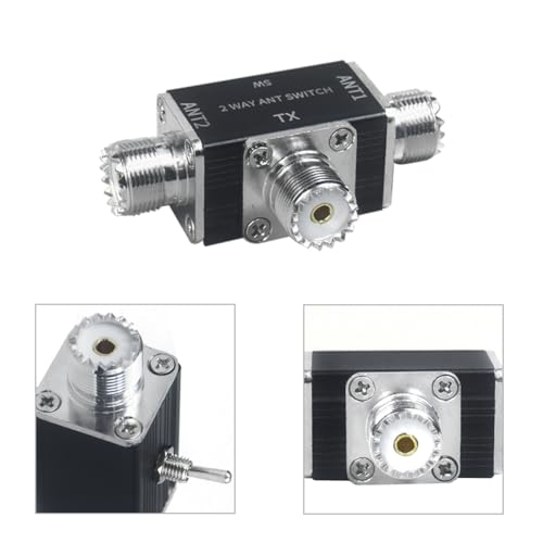 Conmutador de antena con interruptor giratorio manual bidireccional SO-239 coaxial 2