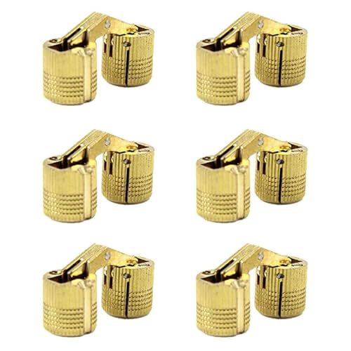 MIAO JIN Barrel Hinges 10mm Brass Hidden Barrel Hinge for Wooden Boxes
