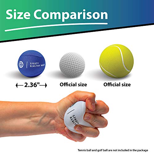 Hand Therapy Stress Ball 3 Pk for Adults and Kids - Relieve Stress/Strengthen Hands Fingers + Wrists - 3 Firmness Levels - Bonus Carry Bag - Ebook Exercise Guide and E-Coloring Book