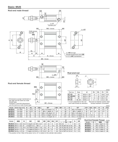 Vérin pneumatique à piston ovale MDUB25-30DMZ double effet - 7