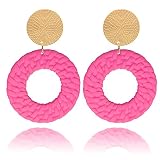 Acrylic Dangle Earring Jewelry for Women Geometric Round Braided Drop Dangle Dainty Earrings Boho Ea