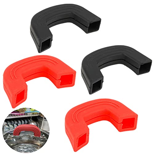 Silikongriffe Topfgriffe Schutz Kochen Finger Schützen Heißer Griffhalter Silikon Hitzebeständig Silikon Topfgriffe Assist Griff Schützen Finger Kochplatten für Bratpfannen Ofenschalen, 2 Paar Cover