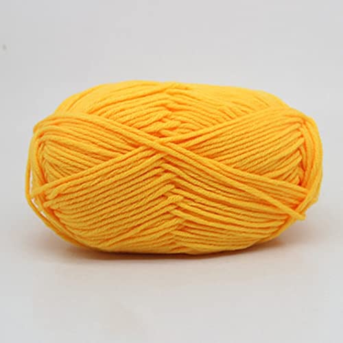 TYUTYU 50grams/Set Milk Cotton Crochet Yarn Anti-Pilling Fine Quality Hand Knitting Thread For Cardigan Scarf Hat Sweater Doll Wool yarn (Color : 04 gold)