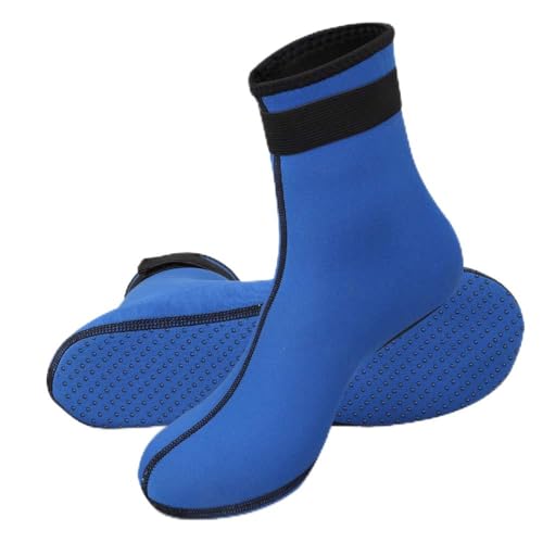 RTDEP 3MM Neoprene Socks Diving Socks Resistant Scuba Snorkeling Water Socks For Beach Swim Boarding (Blue, M)