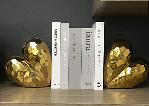 Artgenius 7.75" Gold Love Heart Statue Sculpture,Geometric Decorative Objects,Gold Accent Heart Decor Ideas For Wedding,Gifts,Indoor #TOP2