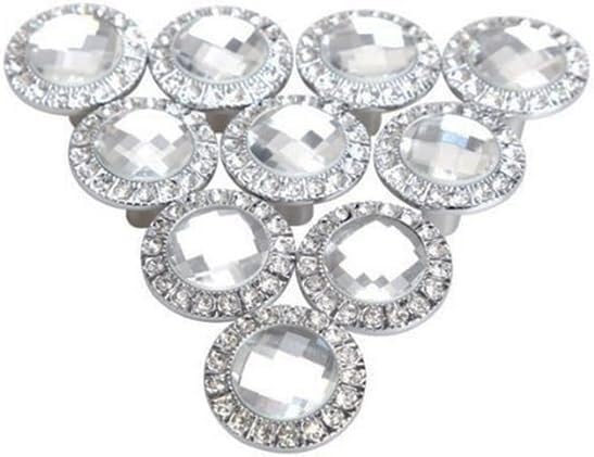 Poignées de porte lot de 10 boutons 30 mm en strass cristal pour placard de cuisine