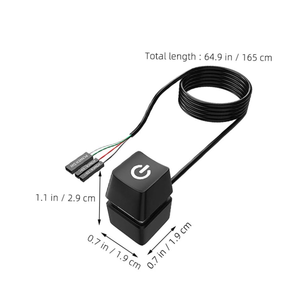 Botón de encendido para PC SHINEOFI con cable de extensión para torre de ordenador 2
