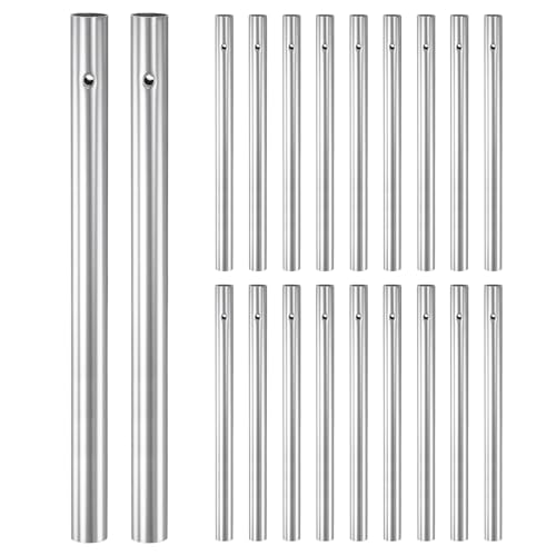 M METERXITY 20-Pack Wind Chime Tubes, Aluminum Wind Chime Empty Tubes, Metal Wind Bell for Adults Arts and Crafts/DIY Home Garden Outdoor Hanging Decorations [1x14cm, Silver] by M METERXITY - Used condition - US$11.79