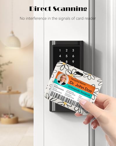 Uniclife Modischer Schiebe Ausweishalter Horizontaler Weiß Blume Kartenhalter Plastik Ausziehbar Schlüsselanhänger Abnehmbare Lanyard Strap geprägte Karte Schutz krankenschwester Frauen Lehrer