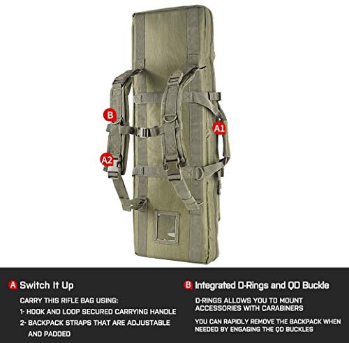ANSNOW Rifle Protective Bag, Hiking Backpack Hunting Equipment Weapon Bag Army Military Airsoft, Rifle Sling Case Bag for Airsoft Hunting, Camping, Fishing/120Cm - Image 5
