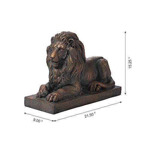 Glitzhome Gh20388 Lying Guardian Lion Outdoor Mgo Statue, Bronze #TOP4