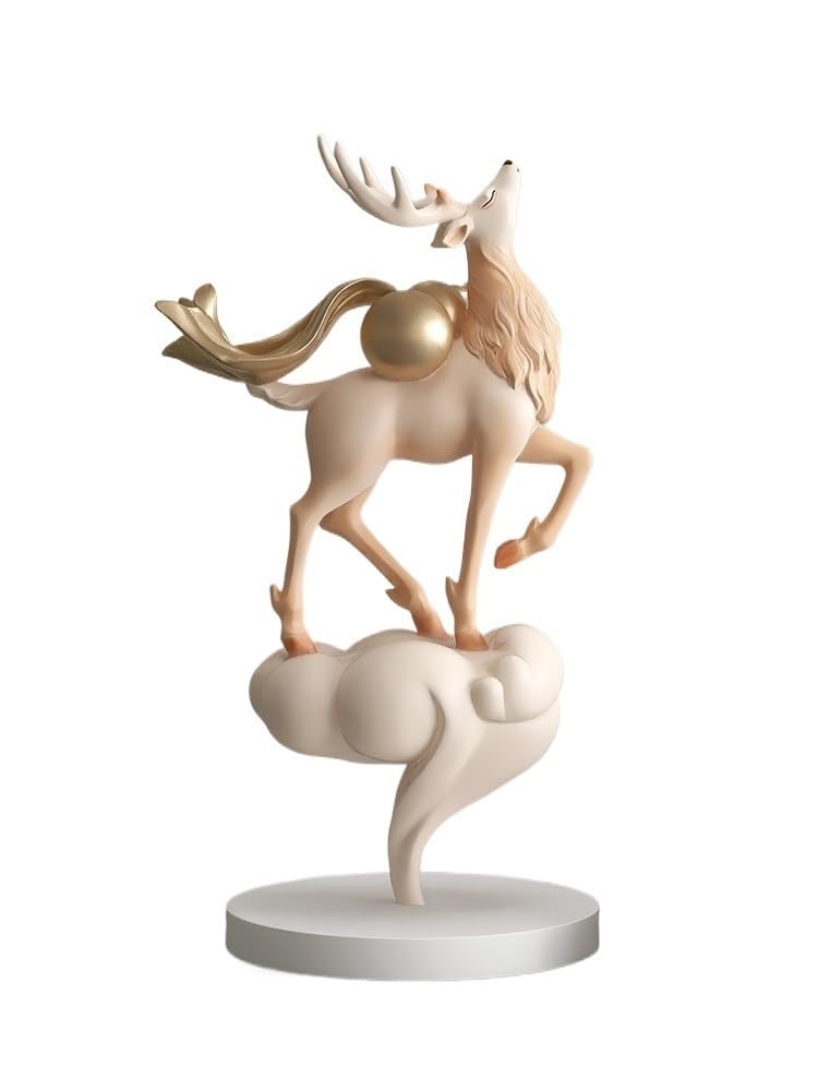WQQYU6HKF Table Decorations Light Luxury Deer Shape Desktop Ornaments Home Living Room TV Cabinet Decorations Housewarming Gift Art Statue(Pink)