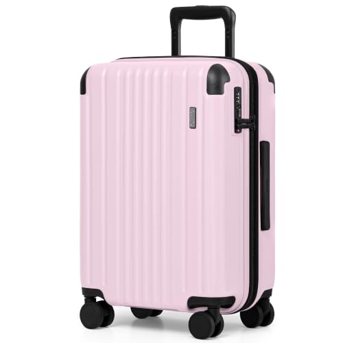 Image of Coolife Luggage, Lightweight and Durable Hardshell, 20 in, Light Pink