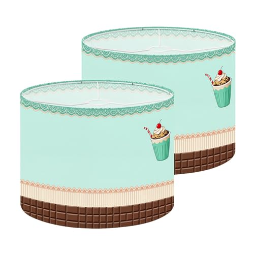 Lampshades Lamp Shades set of 2 Cupcake Cherry Mint Green