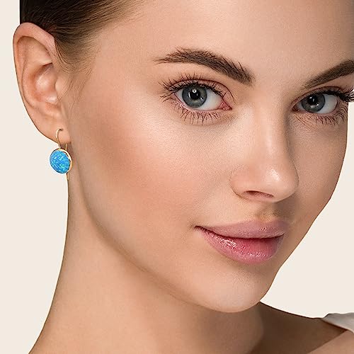 14K Gold Gemstone Earrings - Solid Gold Earrings -14K Gold Earrings for Women - Statement Earrings - Gold Dangle Earrings - Wedding Earrings for Brides - Gemstone Jewelry for Women3