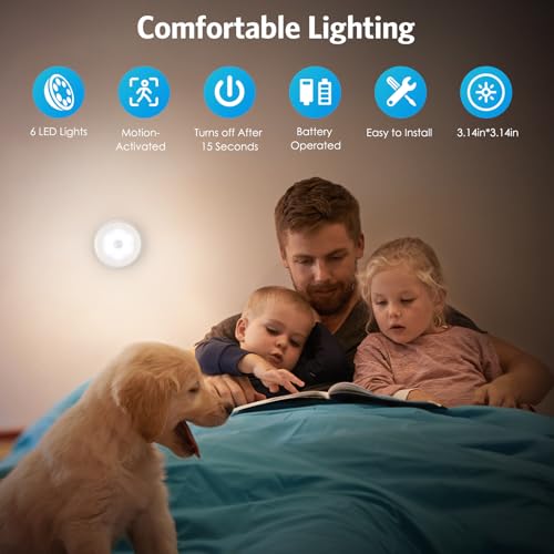 AMIR Nachtlicht mit Bewegungsmelder, LED Bewegungsmelder Licht, Auto ON/Off, LED Schrankbeleuchtung mit Haftend, Orientierungslicht für Flur, Schlafzimmer, Kinderzimmer, Treppen (Weiß- 3PCS)