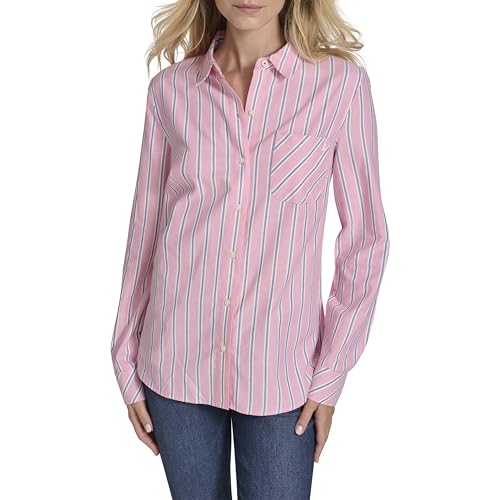 Image of Nautica Women's Button Front Long Sleeve Roll Tab Shirt