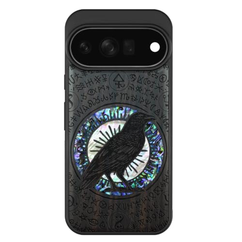 Coque Pixel 11 Pro bois Carveit étui magnétique robuste fin contre les rayures corbeau